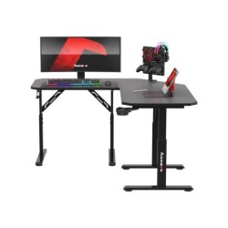 Adjustable corner gaming desk Hero 7.3 Black 140 cm