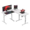 Hero 7.3 White 140 cm adjustable corner gaming desk