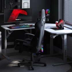 Hero 7.3 White 140 cm adjustable corner gaming desk