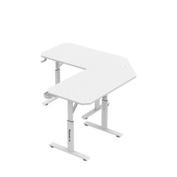 Hero 7.3 White 140 cm adjustable corner gaming desk
