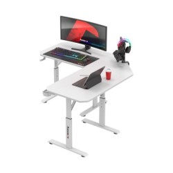 Biurko gamingowe narożne z regulacją Hero 7.3 White 140 cm
