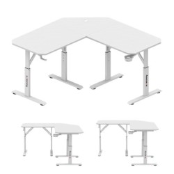Biurko gamingowe narożne z regulacją Hero 7.3 White 140 cm