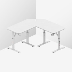 Hero 7.3 White 140 cm adjustable corner gaming desk