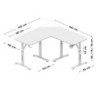 Hero 7.3 White 140 cm adjustable corner gaming desk