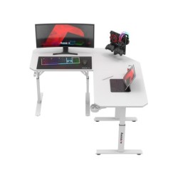 Hero 7.3 White 140 cm adjustable corner gaming desk
