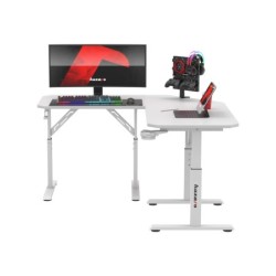 Biurko gamingowe narożne z regulacją Hero 7.3 White 140 cm