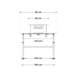 Study 3.7 Grey 90 cm adjustable children's desk