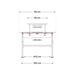 Biurko dziecięce regulowane Study 3.7 Pink 90 cm