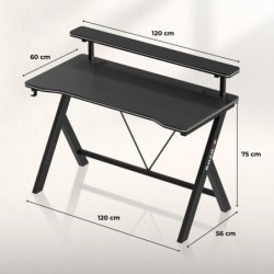 Gaming desk Hero 1.9 Black 120 cm