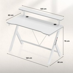 Biurko gamingowe Hero 1.9 White 120 cm
