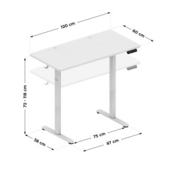 Electric desk Leader 6.9 White 120 cm