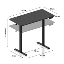 Electric gaming desk Hero 8.1 Black