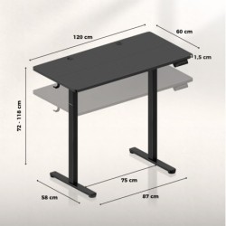 Hero 8.1 Black electric gaming desk