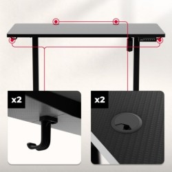 Electric gaming desk Hero 8.1 Black