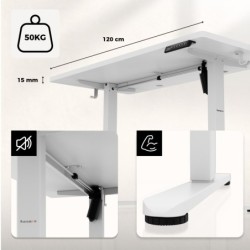 Hero 8.1 White electric gaming desk
