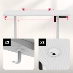 Hero 8.1 White electric gaming desk