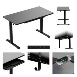 Biurko elektryczne ze szklanym blatem Mark Adler Leader 8.5 Black 120 cm
