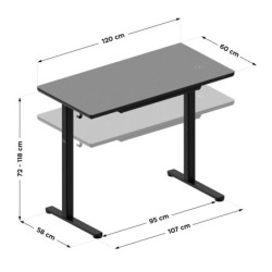 Biurko elektryczne ze szklanym blatem Mark Adler Leader 8.5 Black 120 cm
