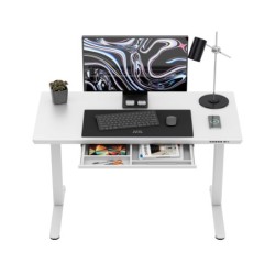 Biurko elektryczne ze szklanym blatem Mark Adler Leader 8.5 White 120 cm
