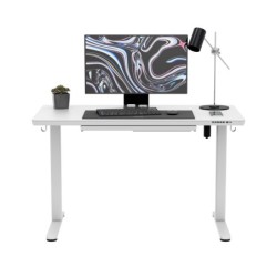 Biurko elektryczne ze szklanym blatem Mark Adler Leader 8.5 White 120 cm
