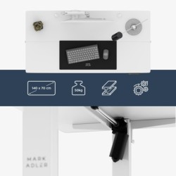 Leader 7.3 White 140 cm electric desk