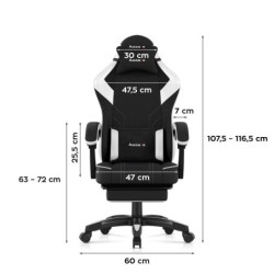 Gaming chair Huzaro Force 3.7 White Carbon