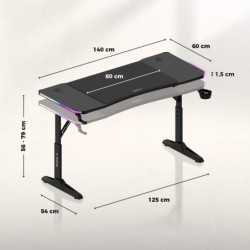 Gaming desk Hero 3.6 RGB Black