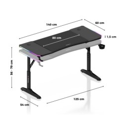 Hero 3.6 RGB Black gaming desk