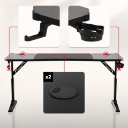 Hero 4.6 RGB Black 160 cm gaming desk