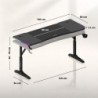 Gaming desk Hero 4.6 RGB Black 160 cm