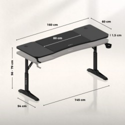 Hero 4.6 Black 160 cm gaming desk