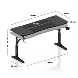 Hero 4.6 Black 160 cm gaming desk