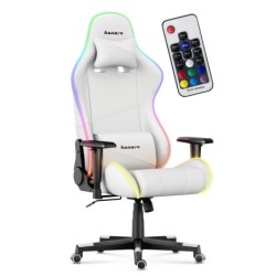 Fotel Gamingowy HUZARO FORCE 6.2  White RGB LED
