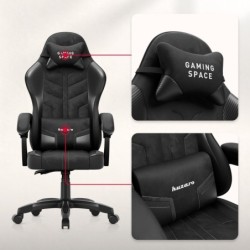 Velour gaming chair Huzaro Force 2.7 Black Carbon