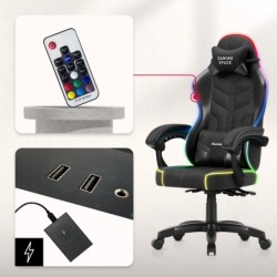 Velour gaming chair Huzaro Force 2.7 RGB Black
