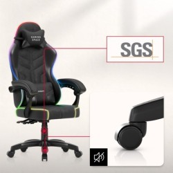 Velour gaming chair Huzaro Force 2.7 RGB Black