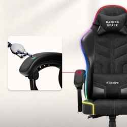 Velour gaming chair Huzaro Force 2.7 RGB Black