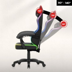 Velour gaming chair Huzaro Force 2.7 RGB Black