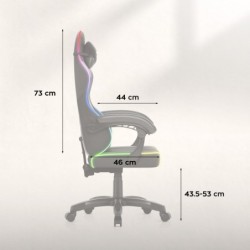 Velour gaming chair Huzaro Force 2.7 RGB Black
