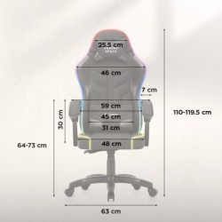 Velour gaming chair Huzaro Force 2.7 RGB Black