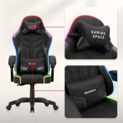 Velour gaming chair Huzaro Force 2.7 RGB Black