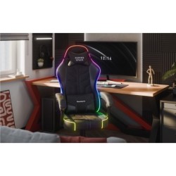 Velour gaming chair Huzaro Force 2.7 RGB Black