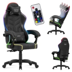 Velour gaming chair Huzaro Force 2.7 RGB Black