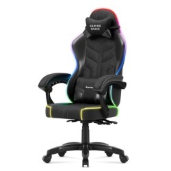 Velour gaming chair Huzaro Force 2.7 RGB Black