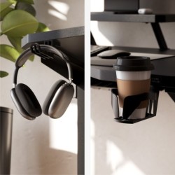 Computer desk with shelf Leader 5.1 Black 115 cm