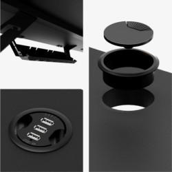 Computer desk with shelf Leader 5.1 Black 115 cm