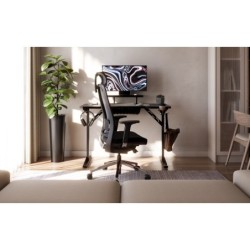 Computer desk with shelf Leader 5.1 Black 115 cm