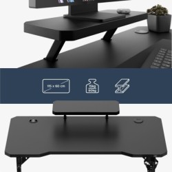 Computer desk with shelf Leader 5.1 Black 115 cm