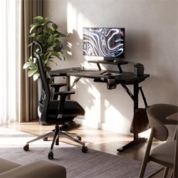 Computer desk with shelf Leader 5.1 Black 115 cm