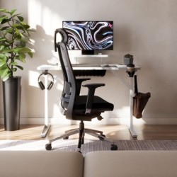 Leader 5.1 White 115 cm computer desk with shelf